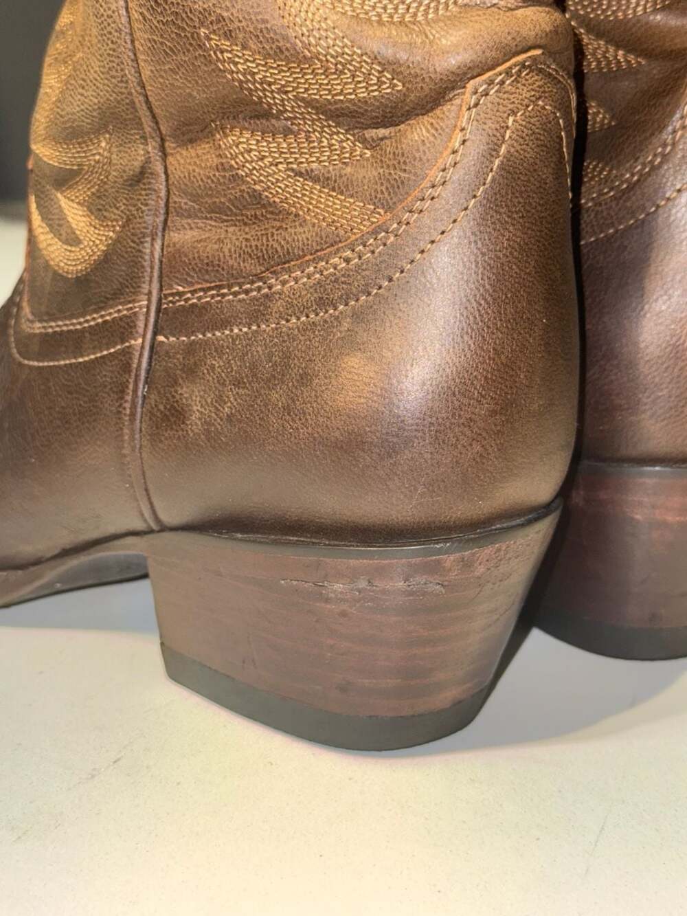 Tecovas The Annie Cowgirl Boot Size 10B Cafe Goat Leather - Picture 7 of 11